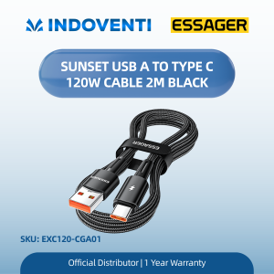 Essager Sunset USB A to Type C 120W USB Charging Cable 2M Black