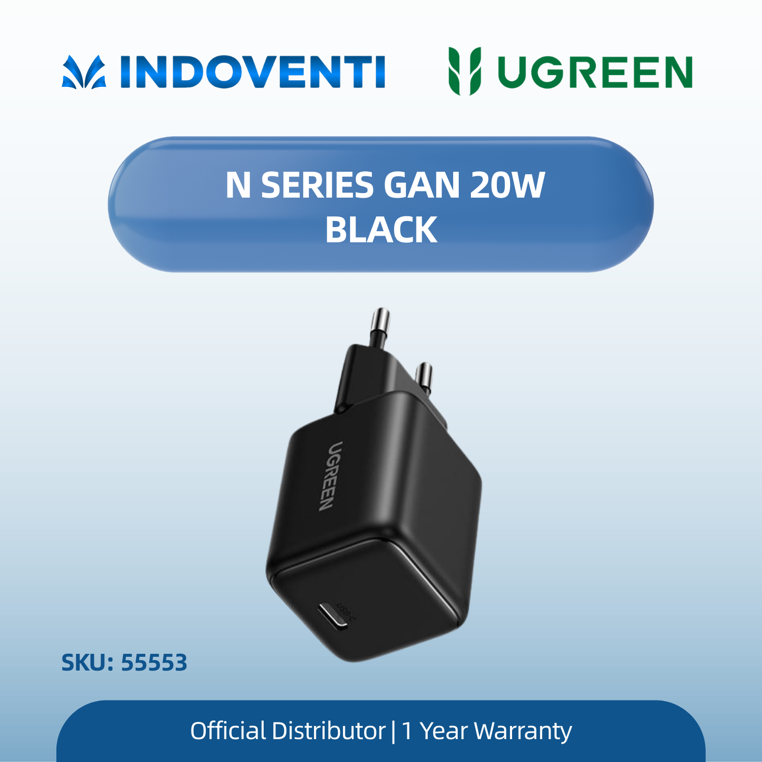 UGREEN N SERIES GAN 20W BLACK