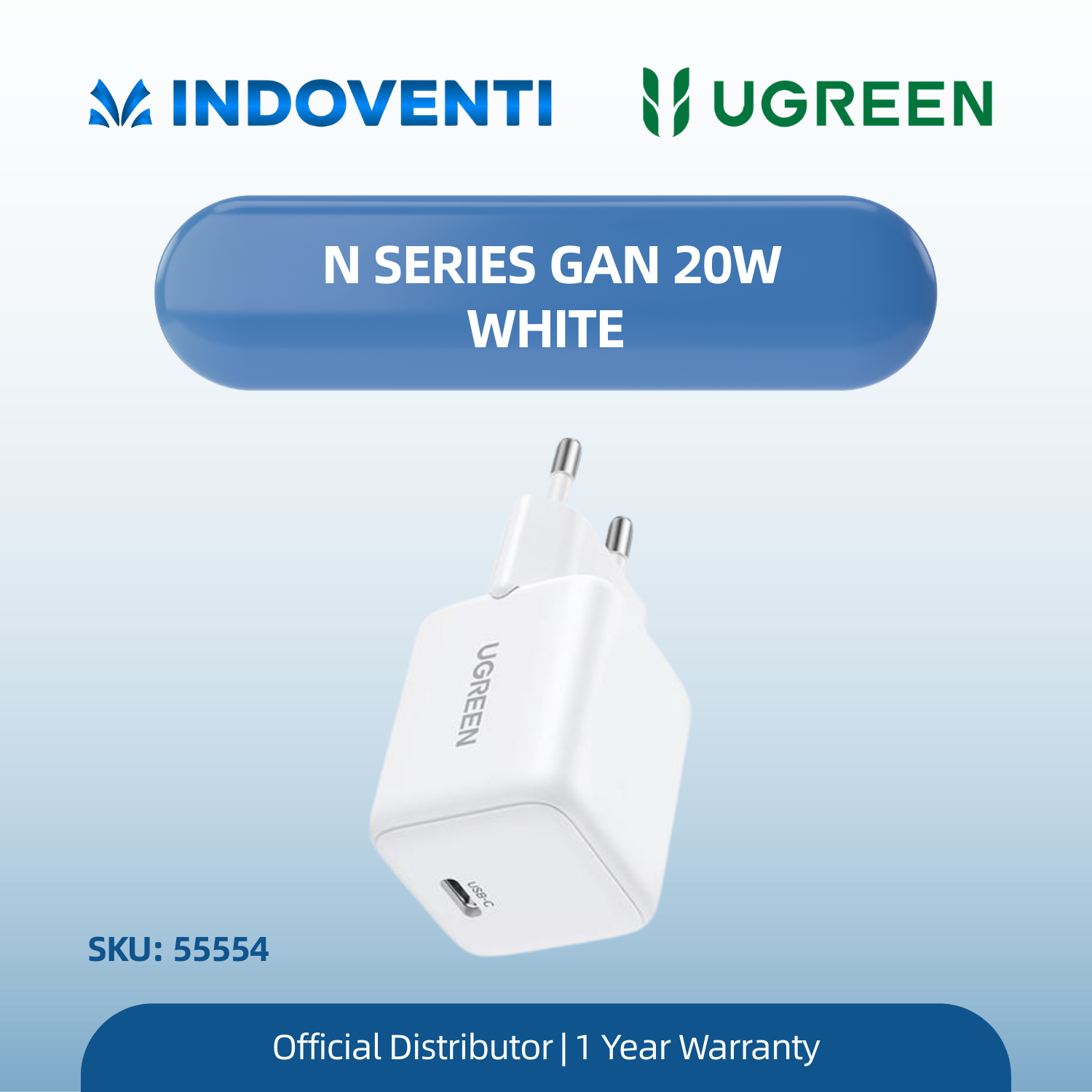 UGREEN N SERIES GAN 20W WHITE