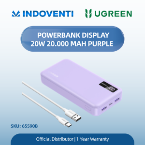 UGREEN POWERBANK DIGITAL DISPLAY 20W 20.000MAH PURPLE