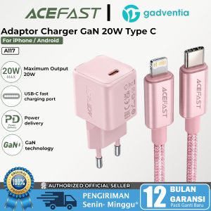 ACEFAST Charger Set With Kabel Type C to Lightning MFi iPhone 11 12 13 14 Pro Max Fast Charging