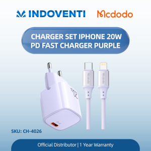 MCDODO CH-4026 Charger Set iPhone 20W PD Fast Charger Purple