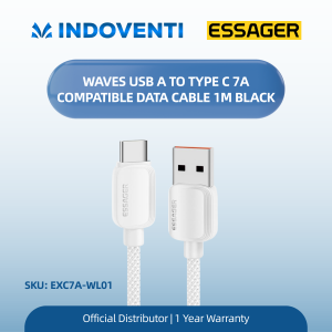 ESSAGER Waves USB A to Type C 7A fully compatible data cable 1M Black