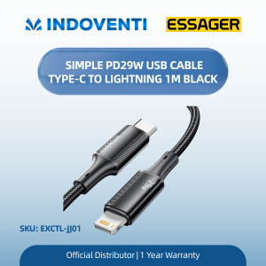 ESSAGER Simple PD29W USB Cable Type-C to Lightning 1M Black