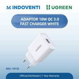 UGREEN ADAPTOR 18W QC3.0 FAST CHARGER WHITE