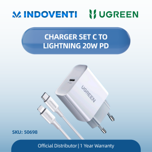 UGREEN CHARGER SET LIGHTNING PD20W FAST CHARGER WHITE