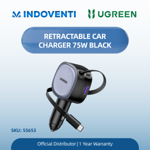 UGREEN RETRACTABLE CAR CHARGER 75W BLACK