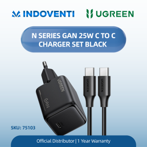UGREEN N SERIES GAN 25W C TO C CHARGER SET BLACK