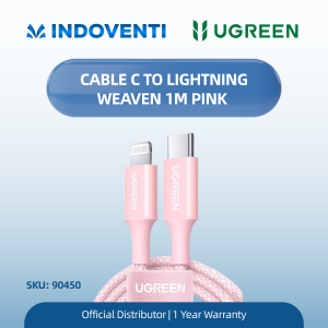UGREEN CABLE C TO LIGHTNING WEAVEN 1M PINK